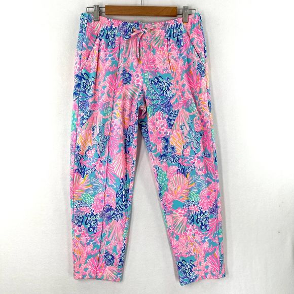 Lilly Pulitzer Emora Knit Pant Multi Splendor In The Sand Size M *Hemmed - Picture 1 of 16